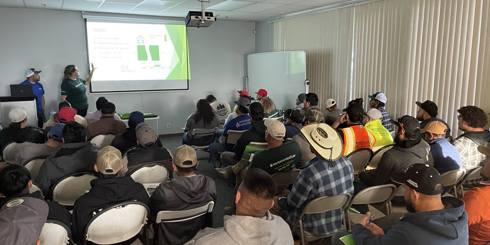 One of our free artificial grass installation classes in action